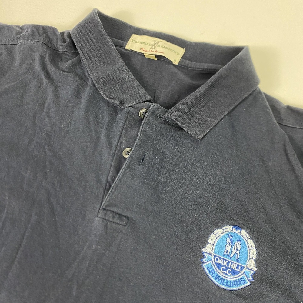 Fairway‎ & Greene Polo Shirt Mens Large Blue Oak Hill Country Club Golf